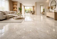 Interior rumah modern dengan lantai granit mengkilap yang elegan dan tahan lama