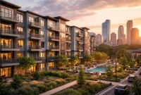 Modern apartment complex in U.S. city showing real estate trends and property investment in 2026 amid changing interest rates