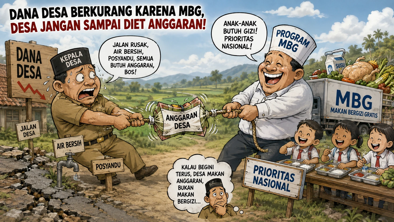 berebutan anggaran antara Dana desa dan MBG